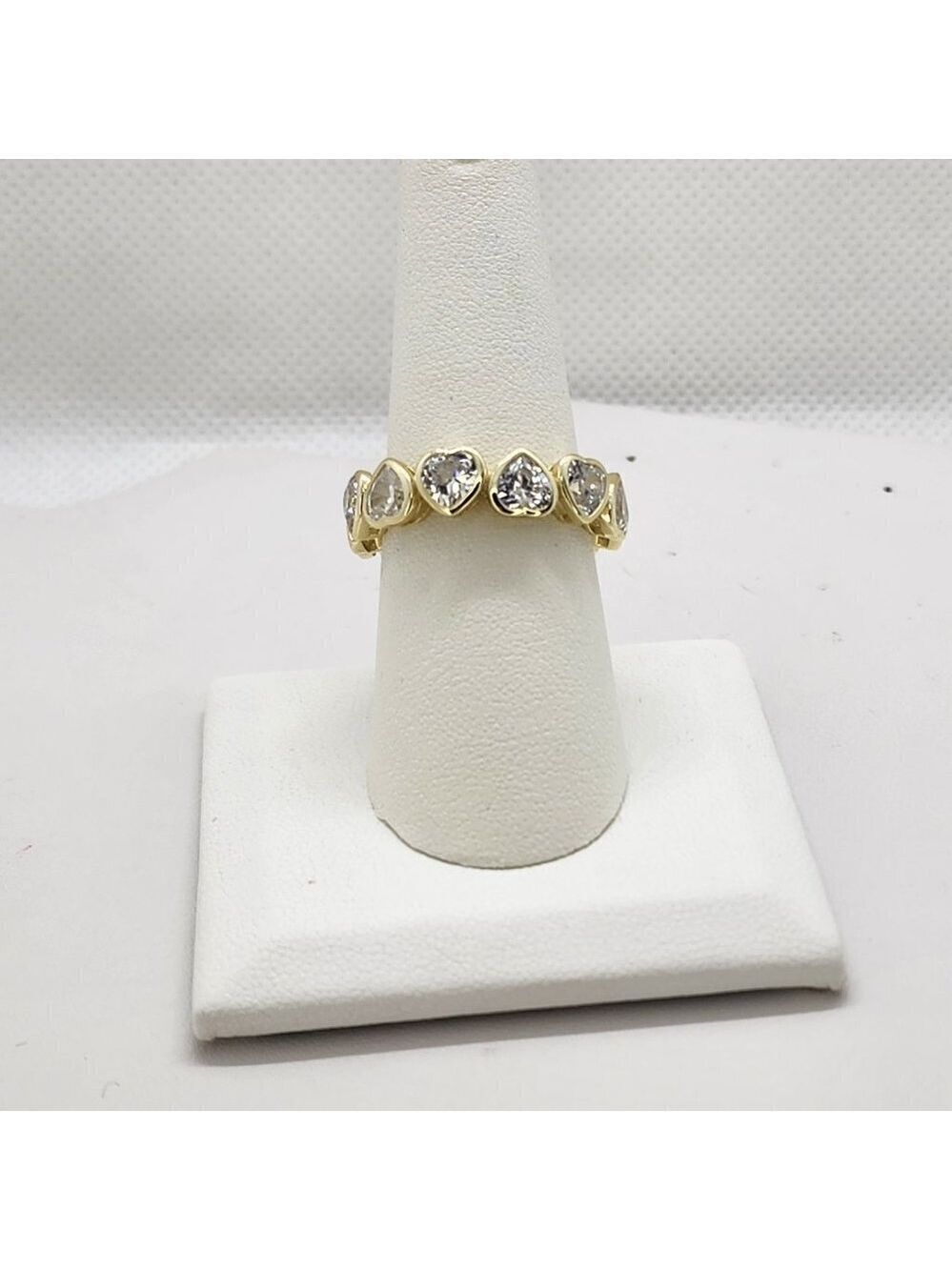 Brand New Sterling Silver 925 Multi White Hearts Ring